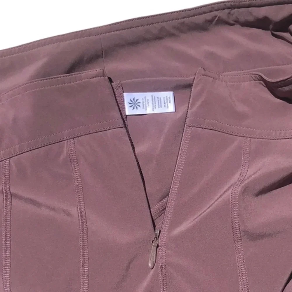 Athleta Womens Stretch Knee Length Athletic Wear About Pleated Skirt Brown 12T